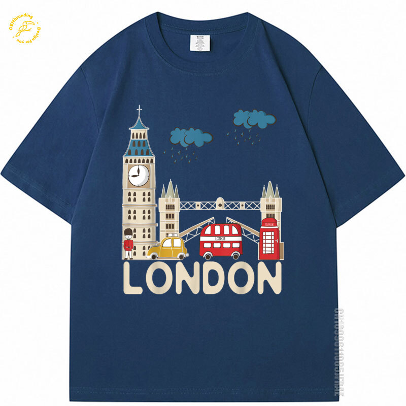 Streetwear Brand London - Rainy London Tshirt 귀여운 기념품 대형