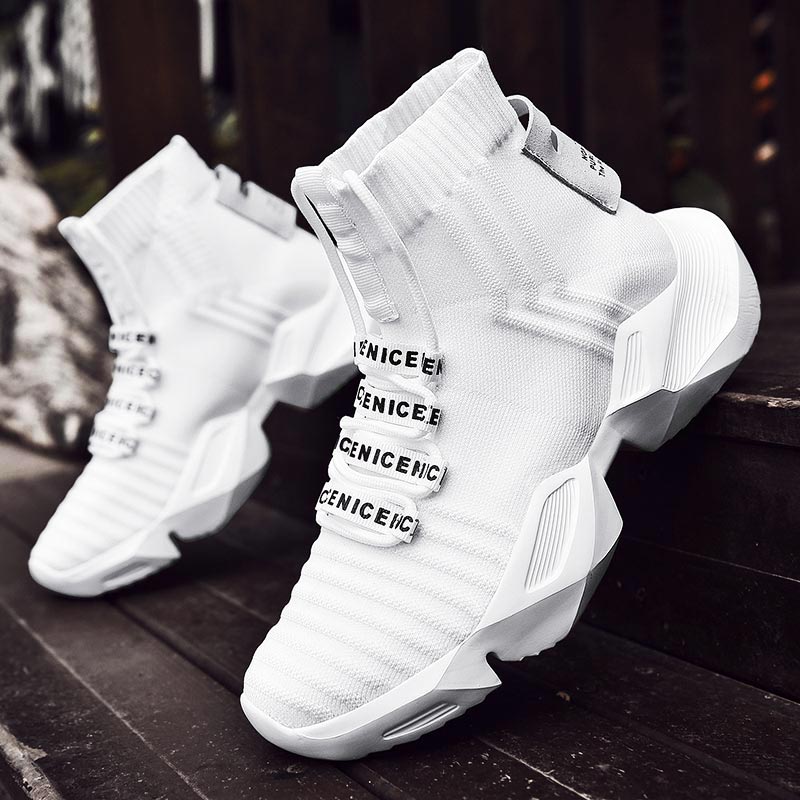 Streetwear Brand With White Flowers - 플러스 사이즈 하이 탑 대규모 스포츠