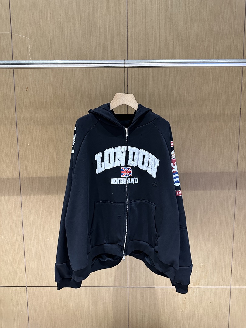 Streetwear Brand London - 25S 워시드 디컨스트럭티드 런던 자수 패치워크