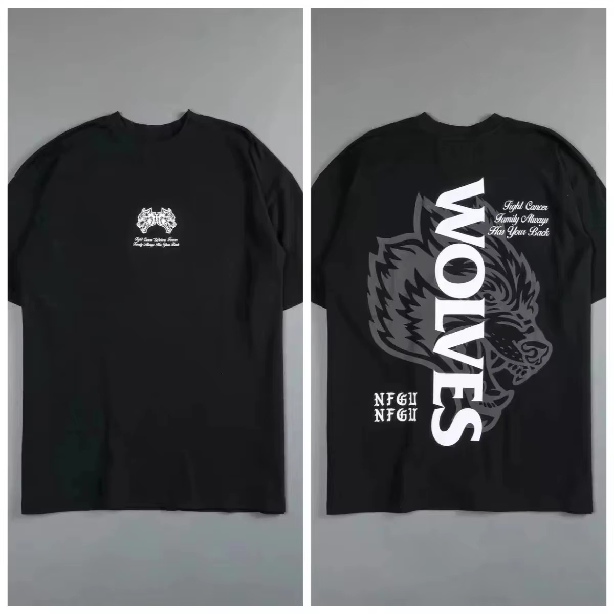 레트로 블랙 울프 헤드 하이엔드 피트니스 스트리트 패션 - Streetwear Brand Graphics 리뷰 및 가격