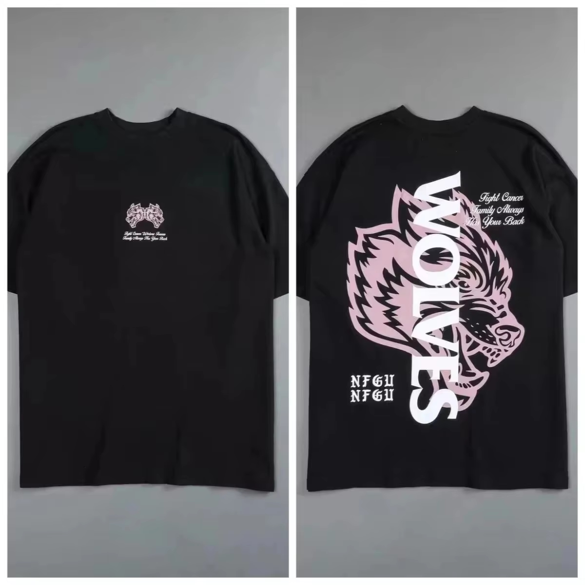 레트로 블랙 울프 헤드 하이엔드 피트니스 스트리트 패션 - Streetwear Brand Graphics 리뷰 및 가격