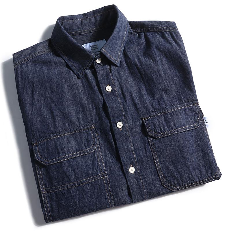 레트로 일본식 루즈핏 남성 데님 셔츠 반팔 트렌디 브랜 - Streetwear Brand Japan 리뷰 및 가격