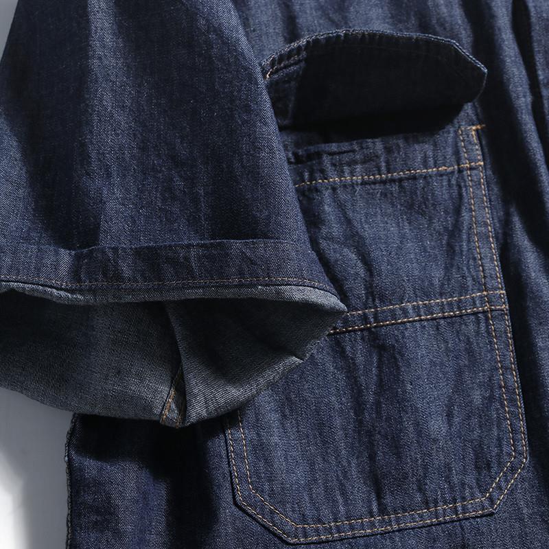 레트로 일본식 루즈핏 남성 데님 셔츠 반팔 트렌디 브랜 - Streetwear Brand Japan 리뷰 및 가격