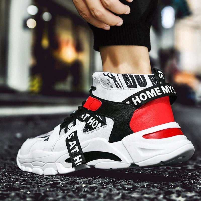 대형 사이즈 하이탑 청키 남자 스니커즈, 스포츠 신발, - Streetwear Brand With White Flowers 리뷰 및 가격