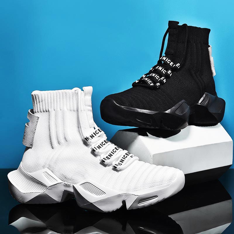 플러스 사이즈 하이 탑 대규모 스포츠 양말 부츠 남성  - Streetwear Brand With White Flowers 리뷰 및 가격
